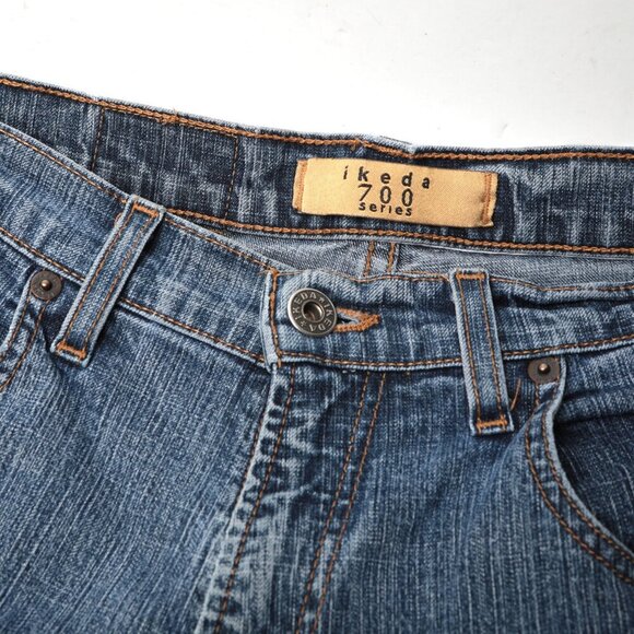 Vintage IKEDA 700 Straight Leg Jeans 90s Y2K Mid Rise Denim Retro Zipper Fly 31 - Picture 11 of 15
